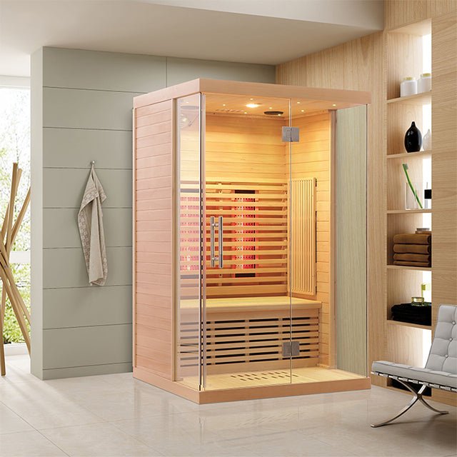 Indoor Low EMF Infrared Sauna with Frone Glass - The Sauna World