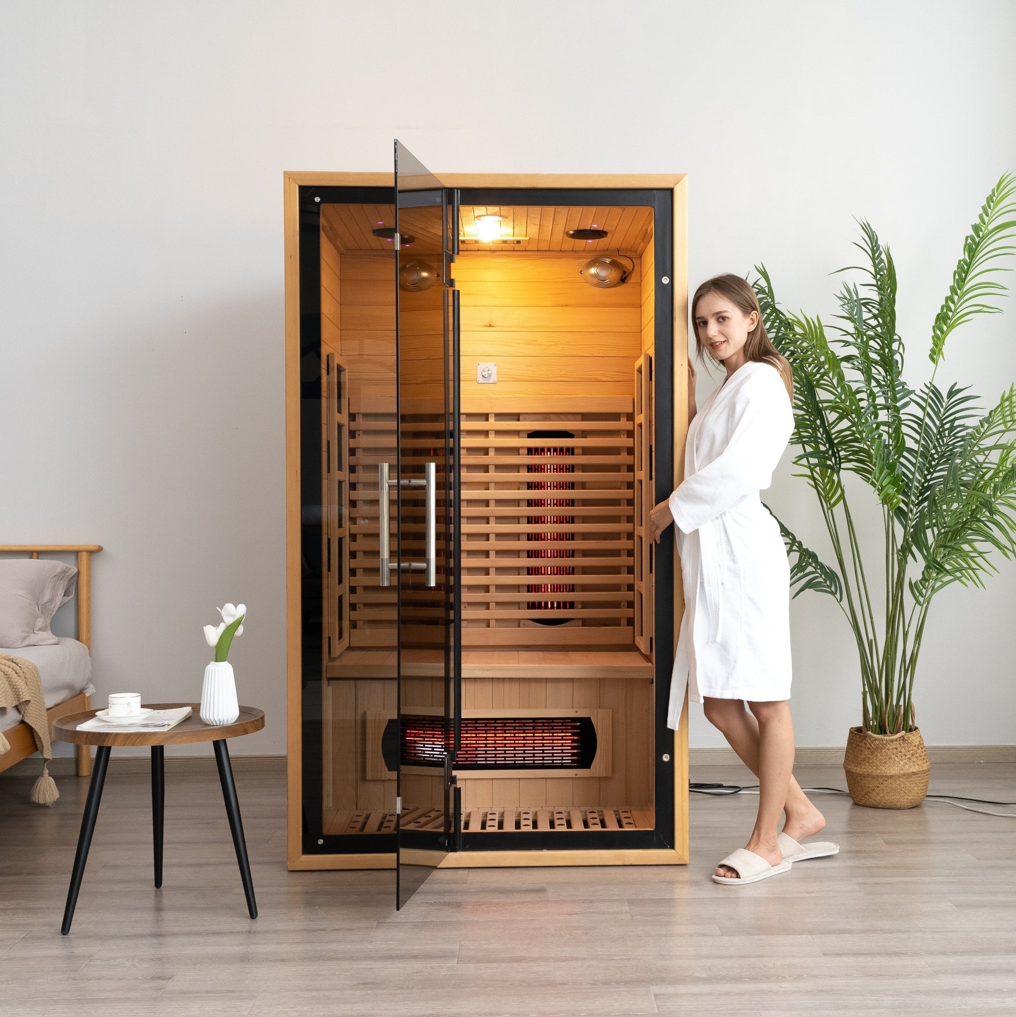 Luxury Ozone Dry Far Infrared Indoor Sauna(with precision wood slats)