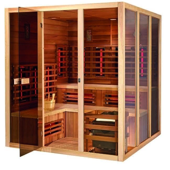 Solid Wooden Infrared Spa Sauna Steam Room 6KW For 5 Person(Indoor) - The Sauna World