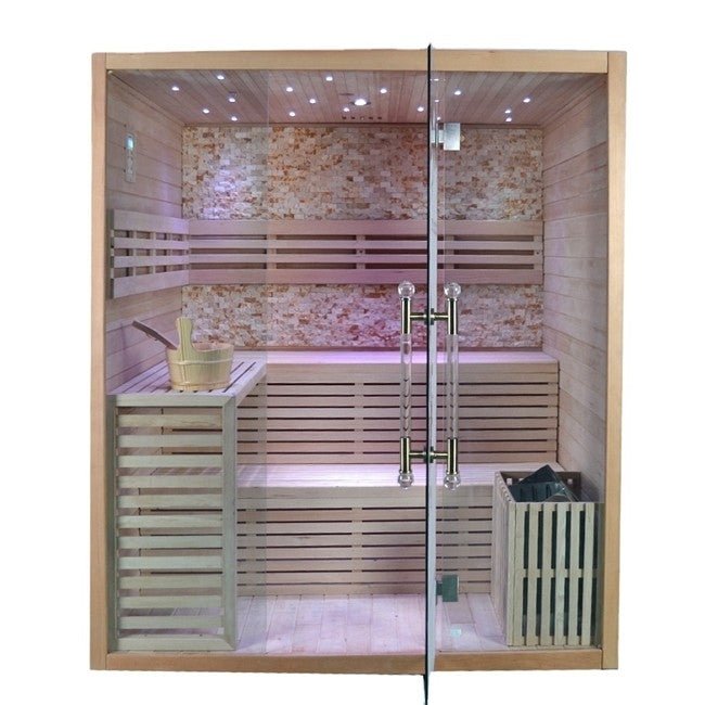 Traditional Hemlock Steam Sauna Room For 4 Person - The Sauna World