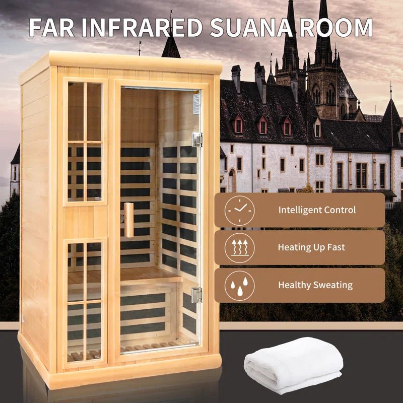2-Person Far Infrared Canadian Hemlock Wood Low-EMF Indoor Sauna with Smart Phone App - The Sauna World