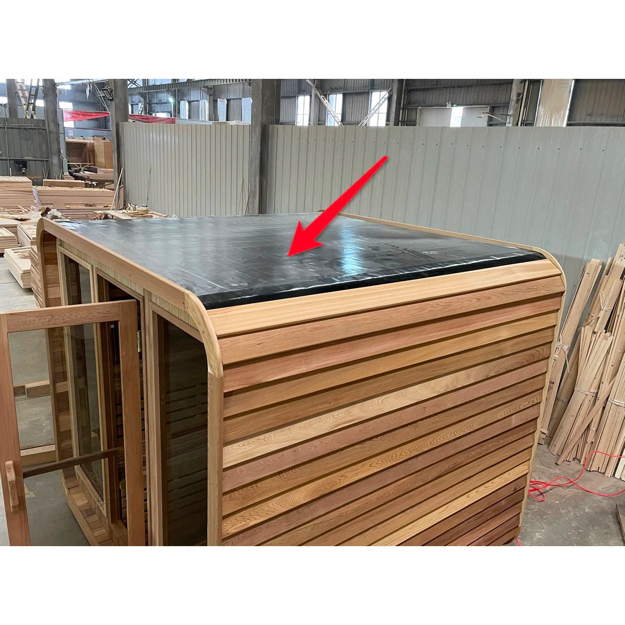 4-6 Person Outdoor Square Wood Sauna Room With Harvia Electric Heater - The Sauna World