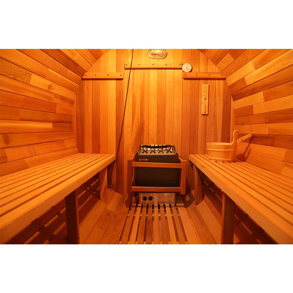 Canadian Wood Outdoor Barrel Sauna Room - The Sauna World