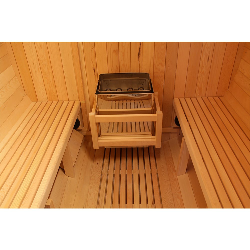 Canadian Wood Outdoor Barrel Sauna Room - The Sauna World