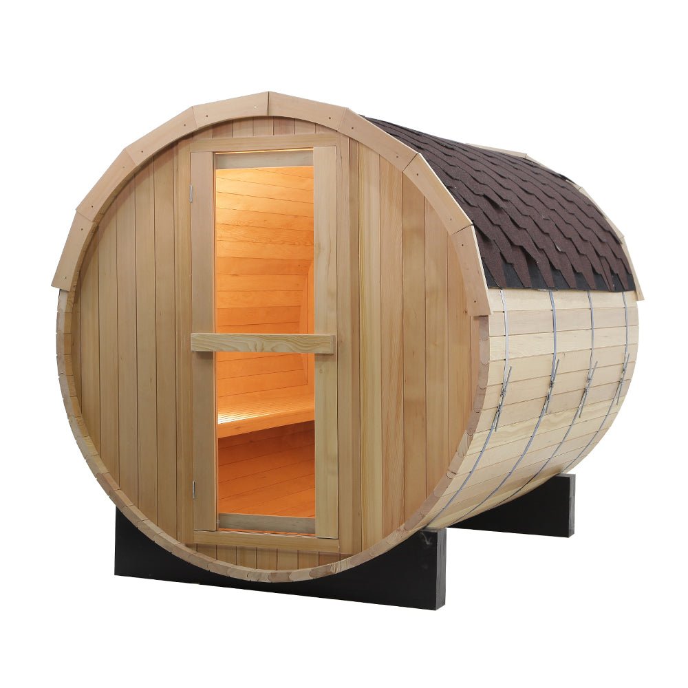 Canadian Wood Outdoor Barrel Sauna Room - The Sauna World