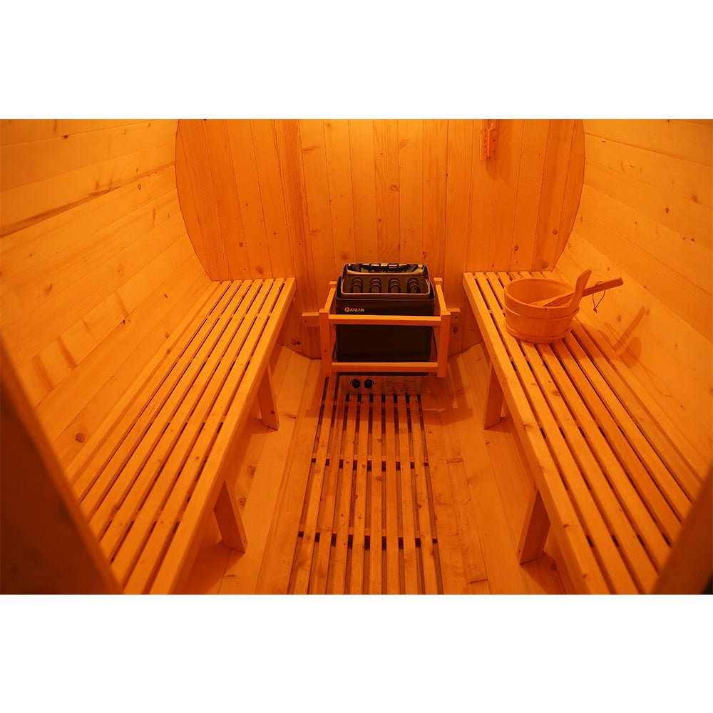 Canadian Wood Outdoor Barrel Sauna Room - The Sauna World