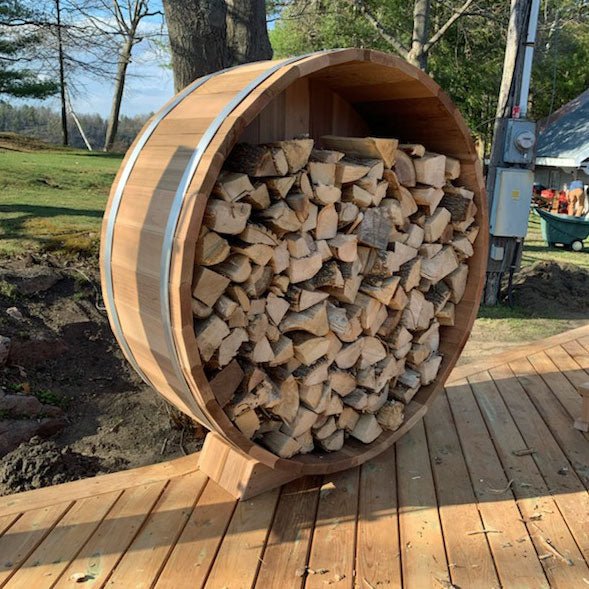 Firewood Storage Barrel - The Sauna World