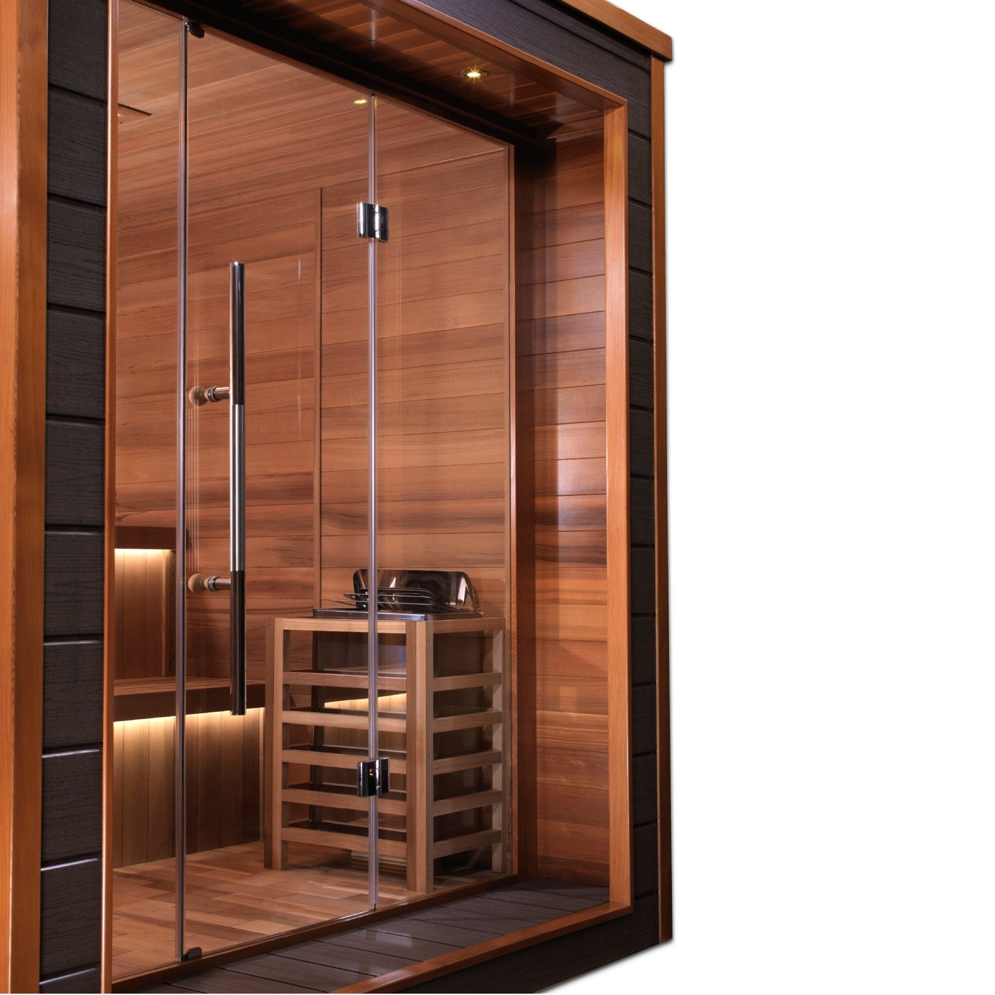 Golden Designs Bergen 6 Person Outdoor-Indoor Traditional Sauna (GDI-8206-01) - Canadian Red Cedar Interior - The Sauna World