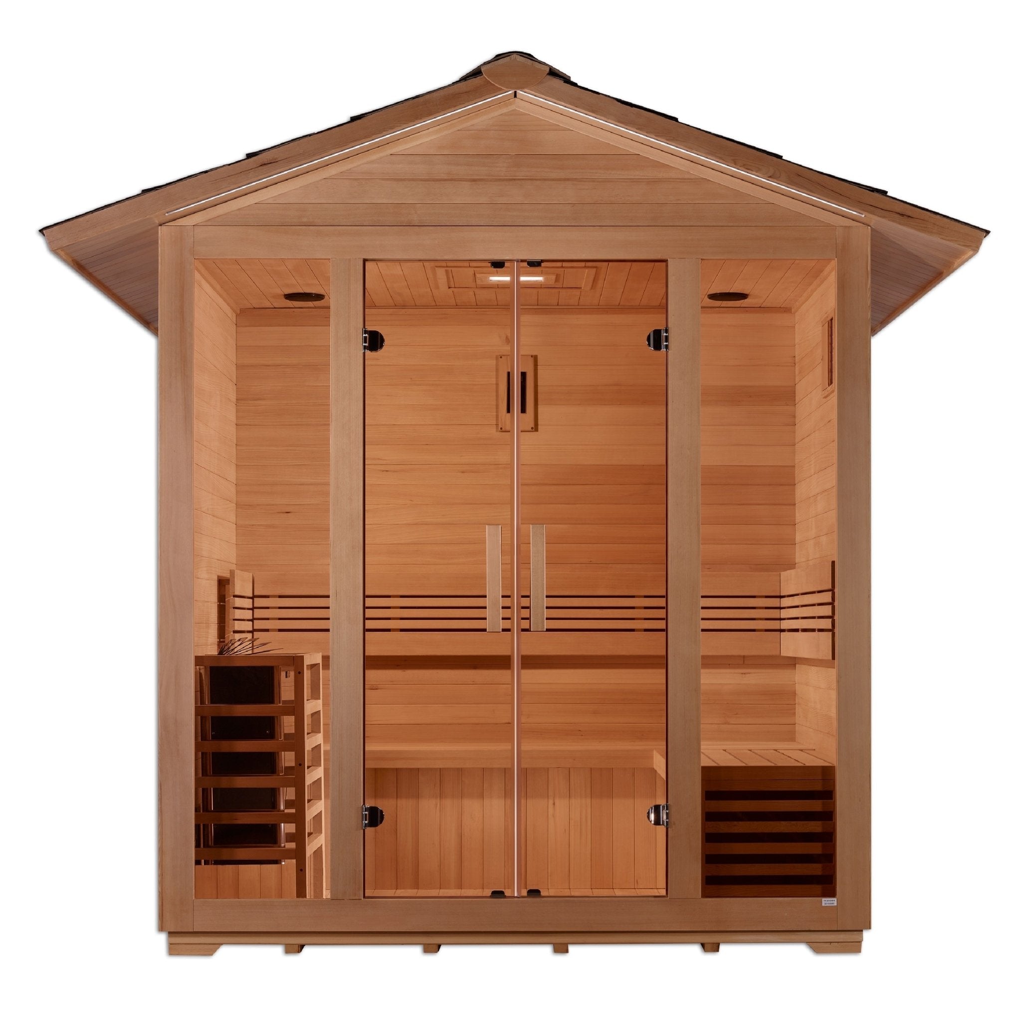 Golden Designs "Vorarlberg" 5 Person Traditional Outdoor Sauna - Canadian Hemlock - The Sauna World