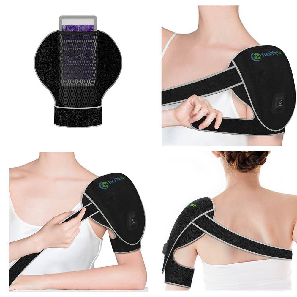 Portable Heated Gemstone Pad - Shoulder Model with Power-bank by Healthyline - The Sauna World