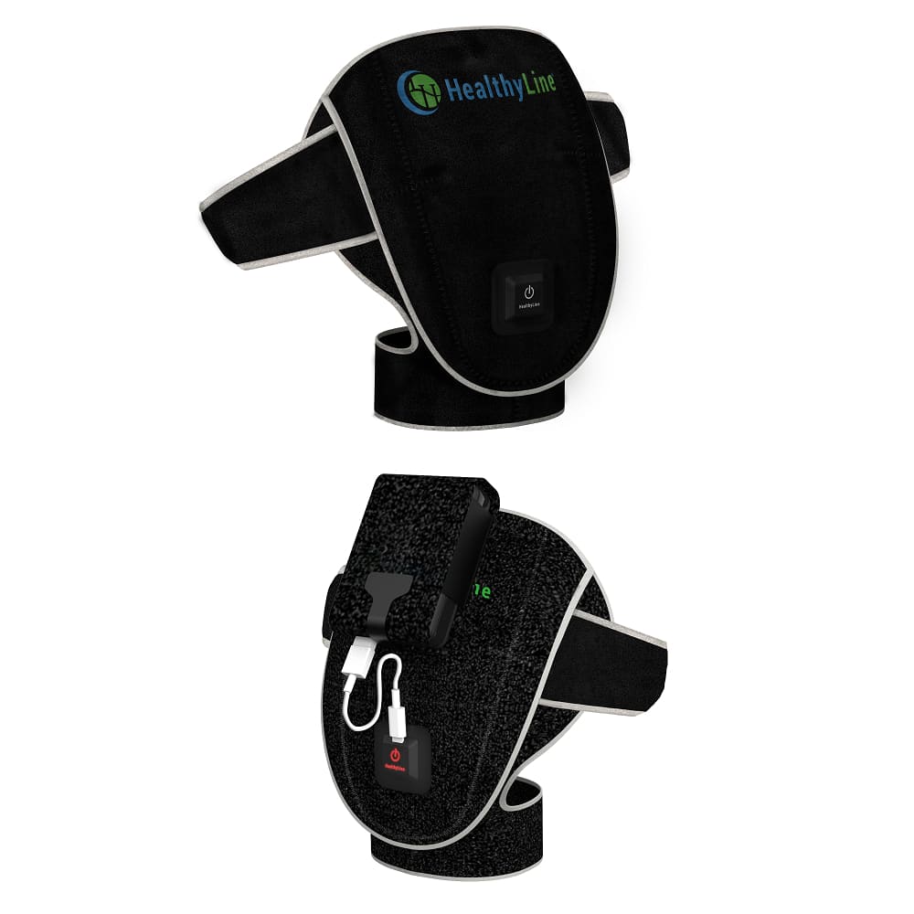 Portable Heated Gemstone Pad - Shoulder Model with Power-bank by Healthyline - The Sauna World