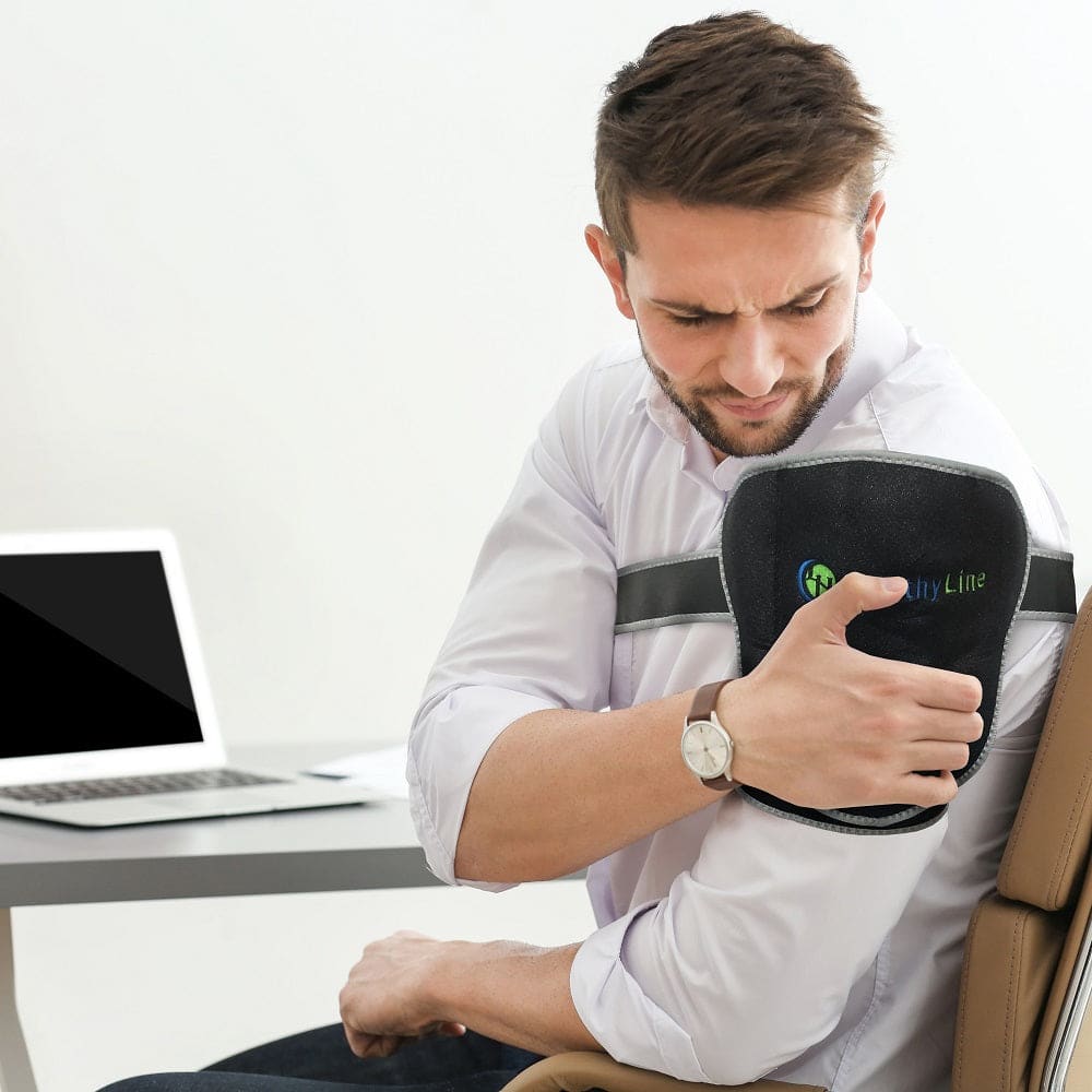 Portable Heated Gemstone Pad - Shoulder Model with Power-bank by Healthyline - The Sauna World