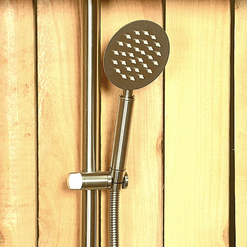 Rustic Picket Outdoor Shower With Door - The Sauna World