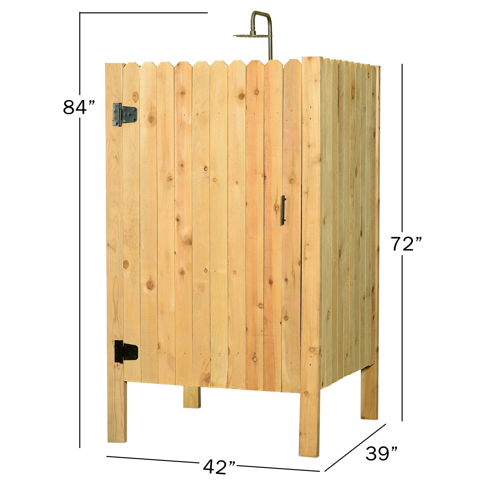 Rustic Picket Outdoor Shower With Door - The Sauna World