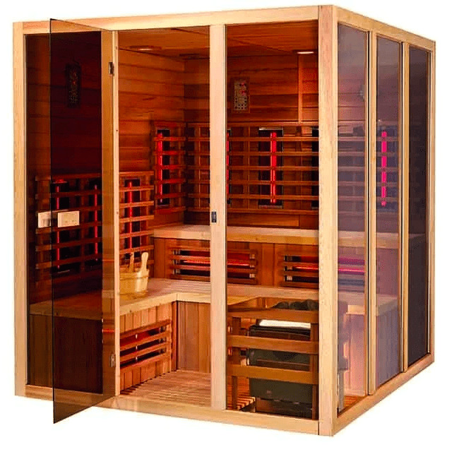 Solid Wooden Infrared Spa Sauna Steam Room 6KW For 5 Person（Indoor） - The Sauna World